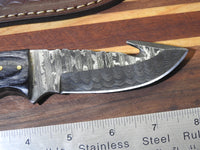 Hand Forged Damascus Deep Gut Hook Knife. D87