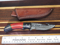 Hand Forged Damascus Deep Gut Hook Knife. D125