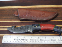 Hand Forged Damascus Deep Gut Hook Knife. D125