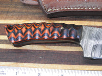 Handmade Damascus Deep Hook skinner Knife Detailed Custom Bolsters D94